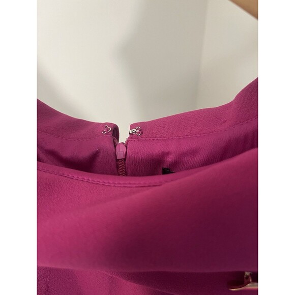 Tahari Asl Draped Neckline Sheath Sleeveless Magenta Midi Dress Women’s Size 8 - Picture 6 of 11